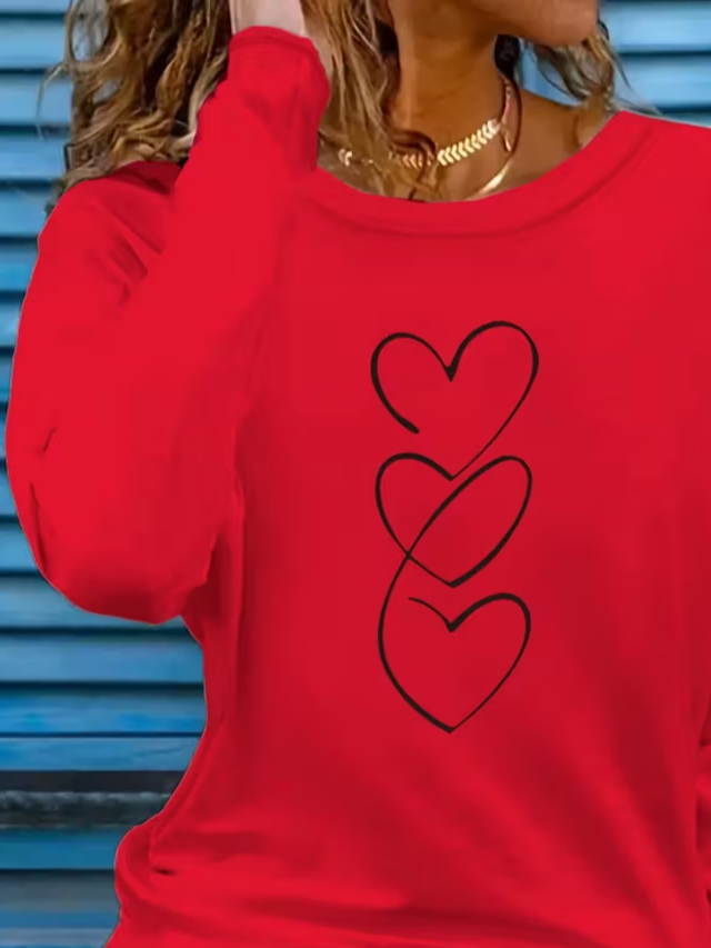 Casual Christmas Crew Neck Long Sleeve T-shirt