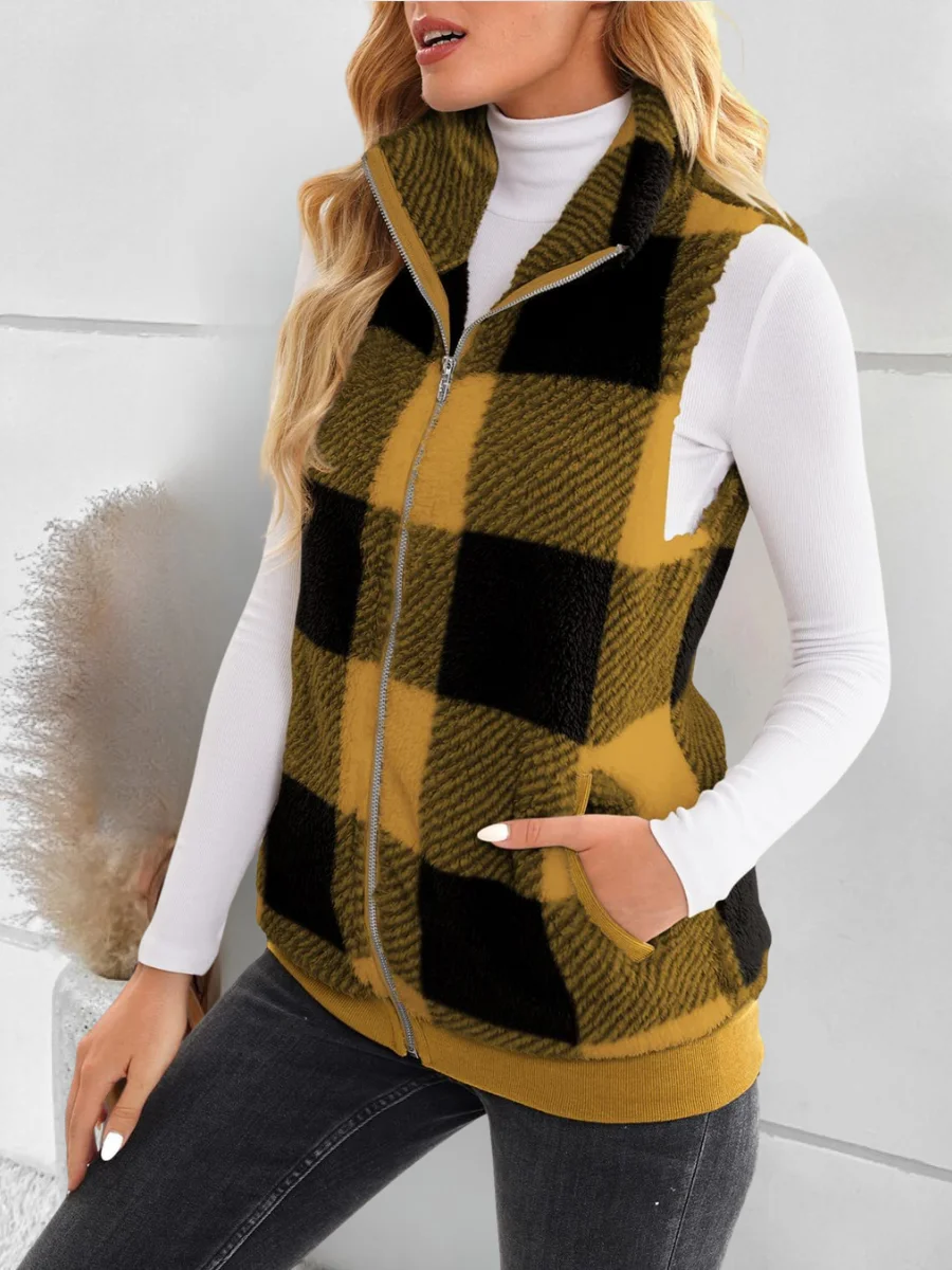 Polyester Cotton Stand Collar Elegant Vest