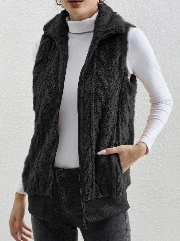 Polyester Cotton Stand Collar Elegant Vest