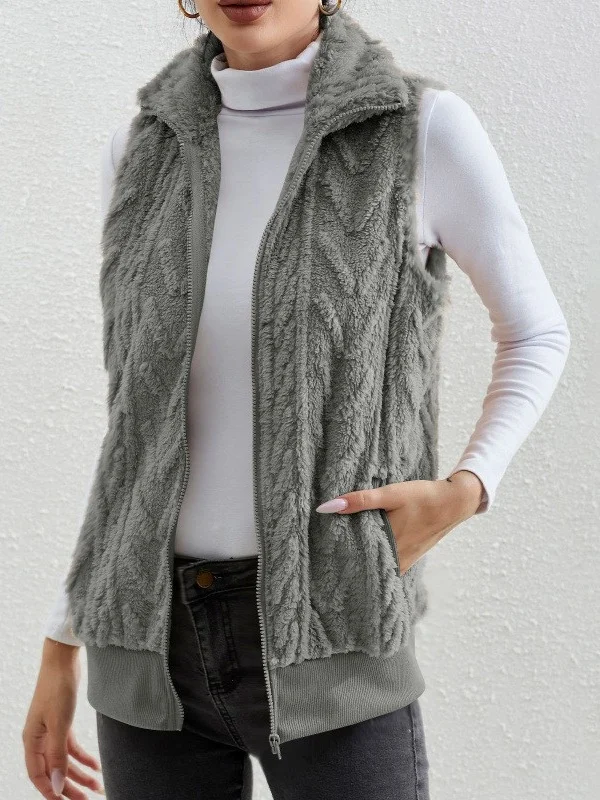 Polyester Cotton Stand Collar Elegant Vest