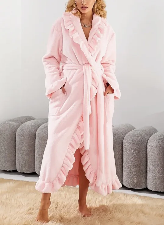 Casual Shawl Collar Nightdress