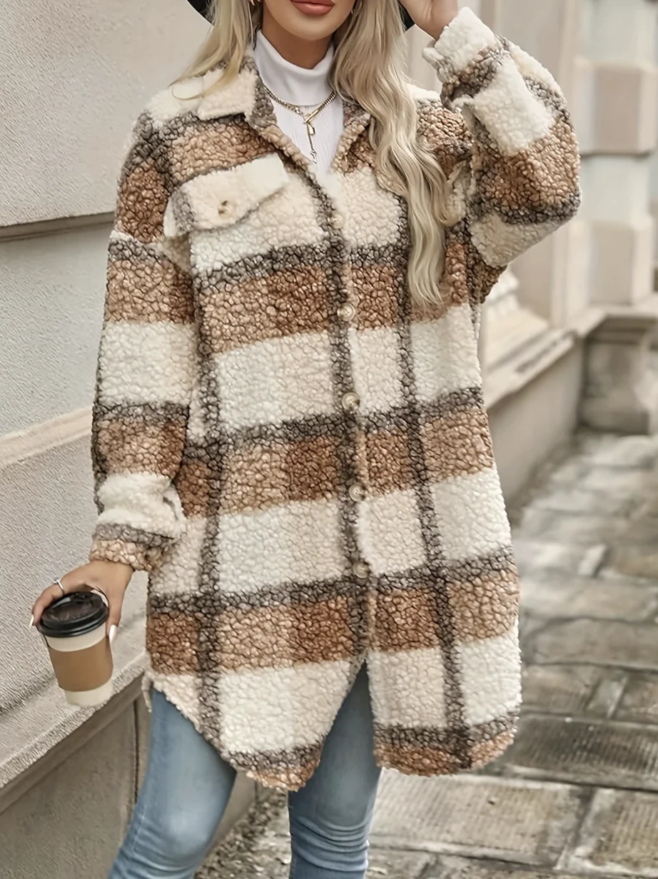 Women Spring/Fall Outerwear Casual Geometric Long Sleeve Shawl Collar Jacket