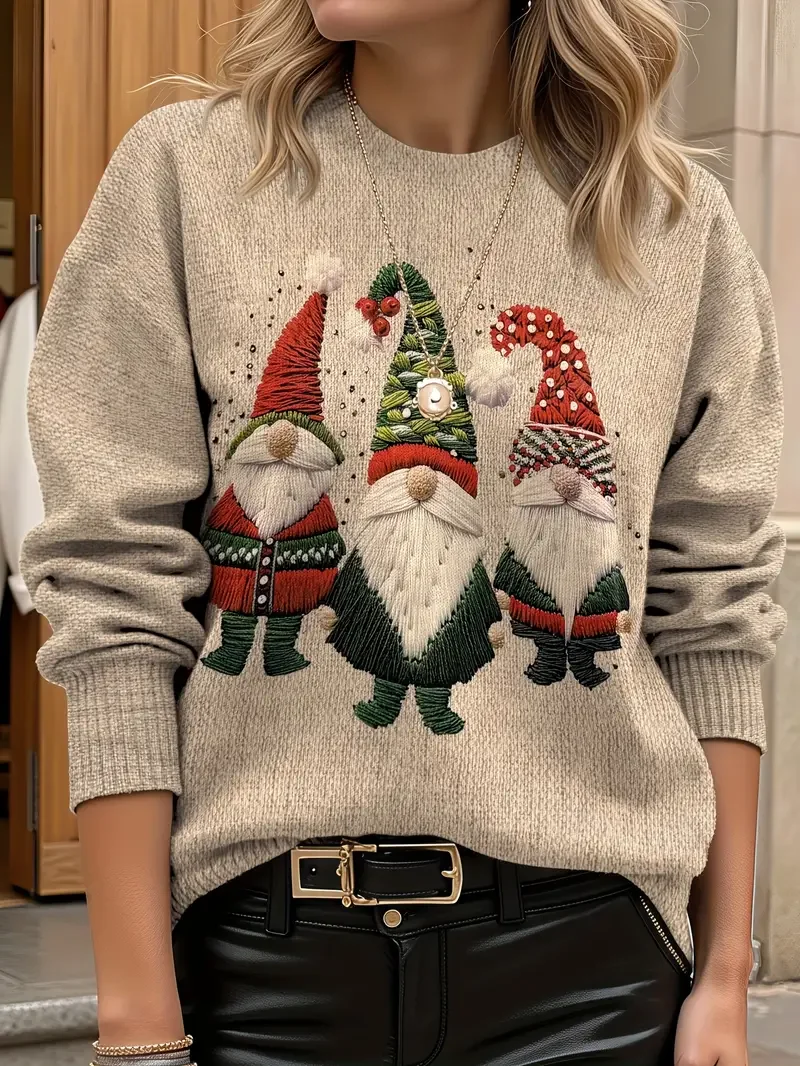 Women Christmas Long Sleeve Comfy Casual Printing Sweater