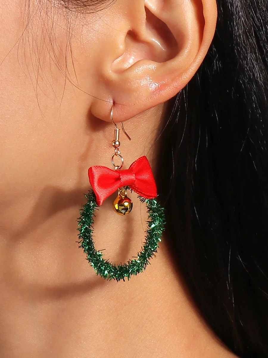 Christmas Colorful Diy Jewelry Christmas Tree Bell Elk Earrings Personality Felt Earrings