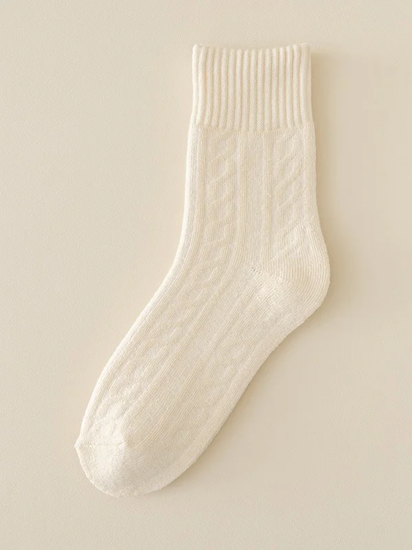 Plush And Thick Towel Socks Twisted Autumn And Winter Style Mid-tube Socks Women's Long Socks Thick Socks Winter Warm Women's Socks