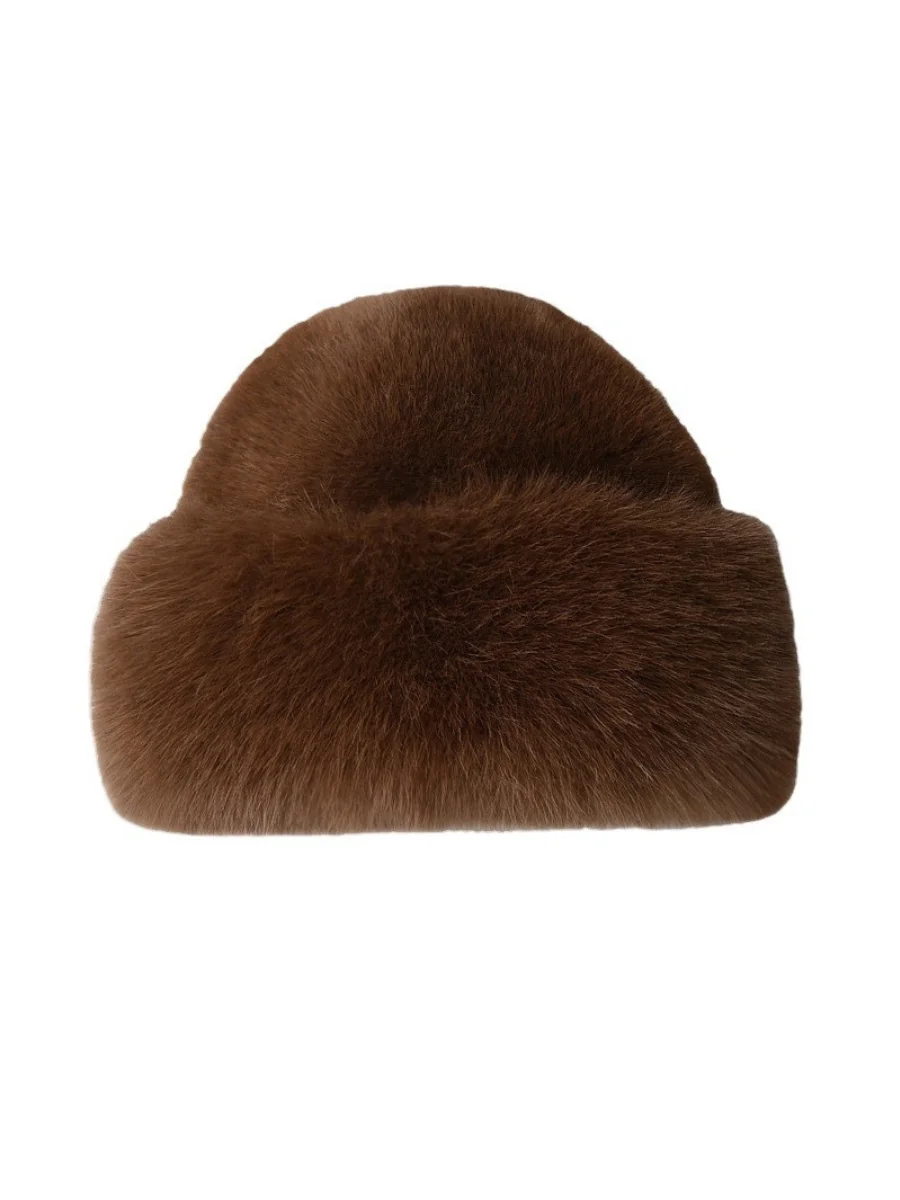 Plush Mongolian Hat For Women Thickened Autumn And Winter Windproof Cold-proof Warm Basin Hat Imitation Mink Fur Earmuffs Fisherman Hat