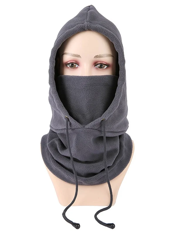 Winter Outdoor Cycling Hat Skiing Windproof Cold-proof Warm Plus Velvet Thick Neck Protection Polar Fleece Mask