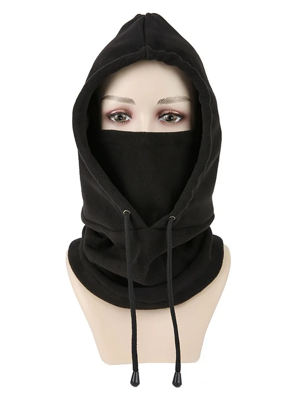 Winter Outdoor Cycling Hat Skiing Windproof Cold-proof Warm Plus Velvet Thick Neck Protection Polar Fleece Mask