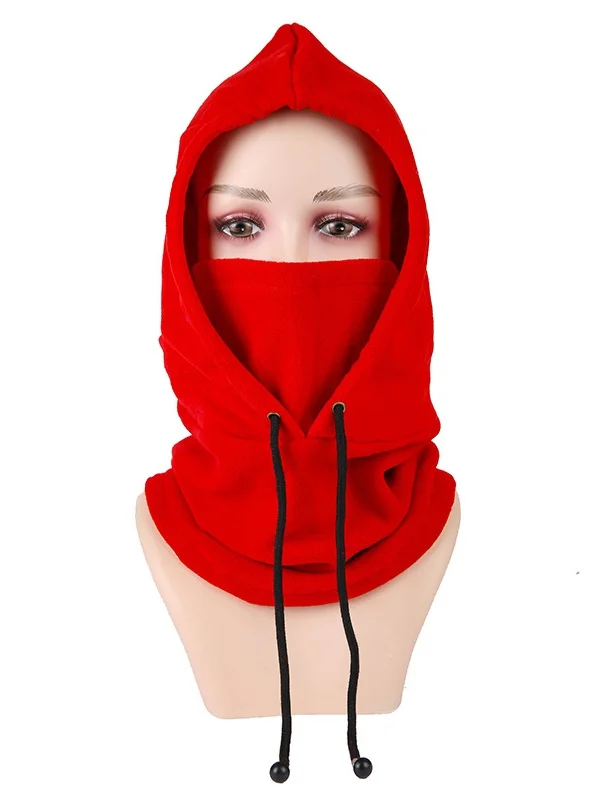 Winter Outdoor Cycling Hat Skiing Windproof Cold-proof Warm Plus Velvet Thick Neck Protection Polar Fleece Mask