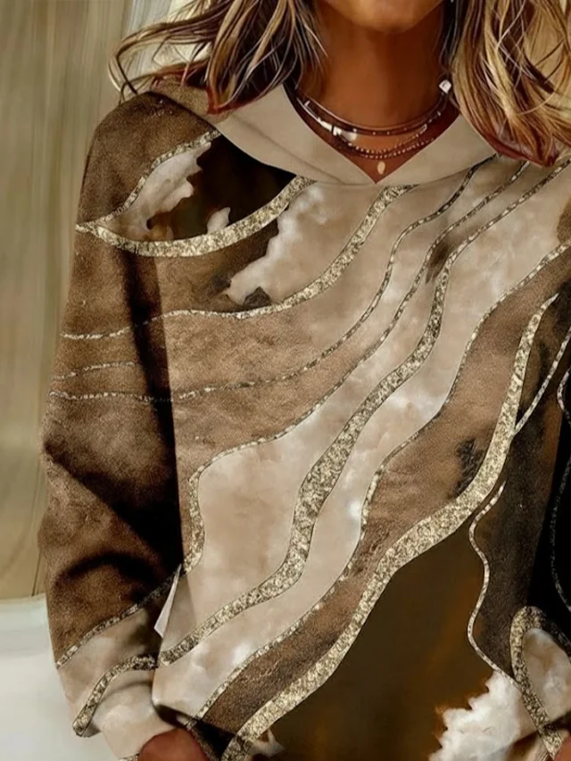 Casual Hoodie Abstract Hoodie Printing