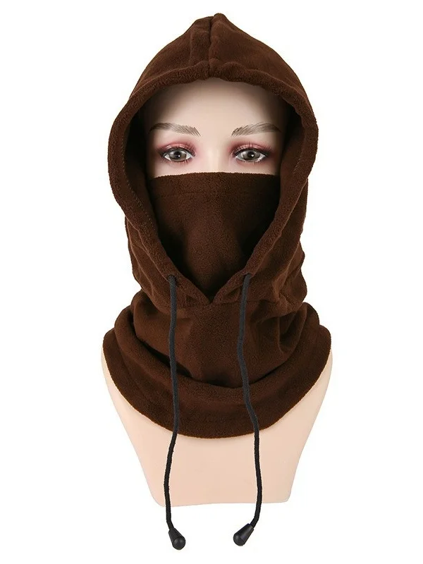Winter Outdoor Cycling Hat Skiing Windproof Cold-proof Warm Plus Velvet Thick Neck Protection Polar Fleece Mask
