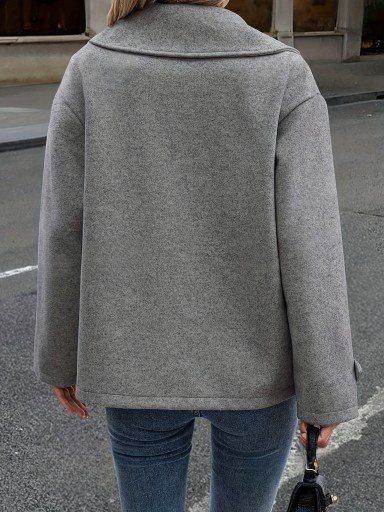 Women Spring/Fall Outerwear Casual Plain Long Sleeve Shawl Collar Jacket