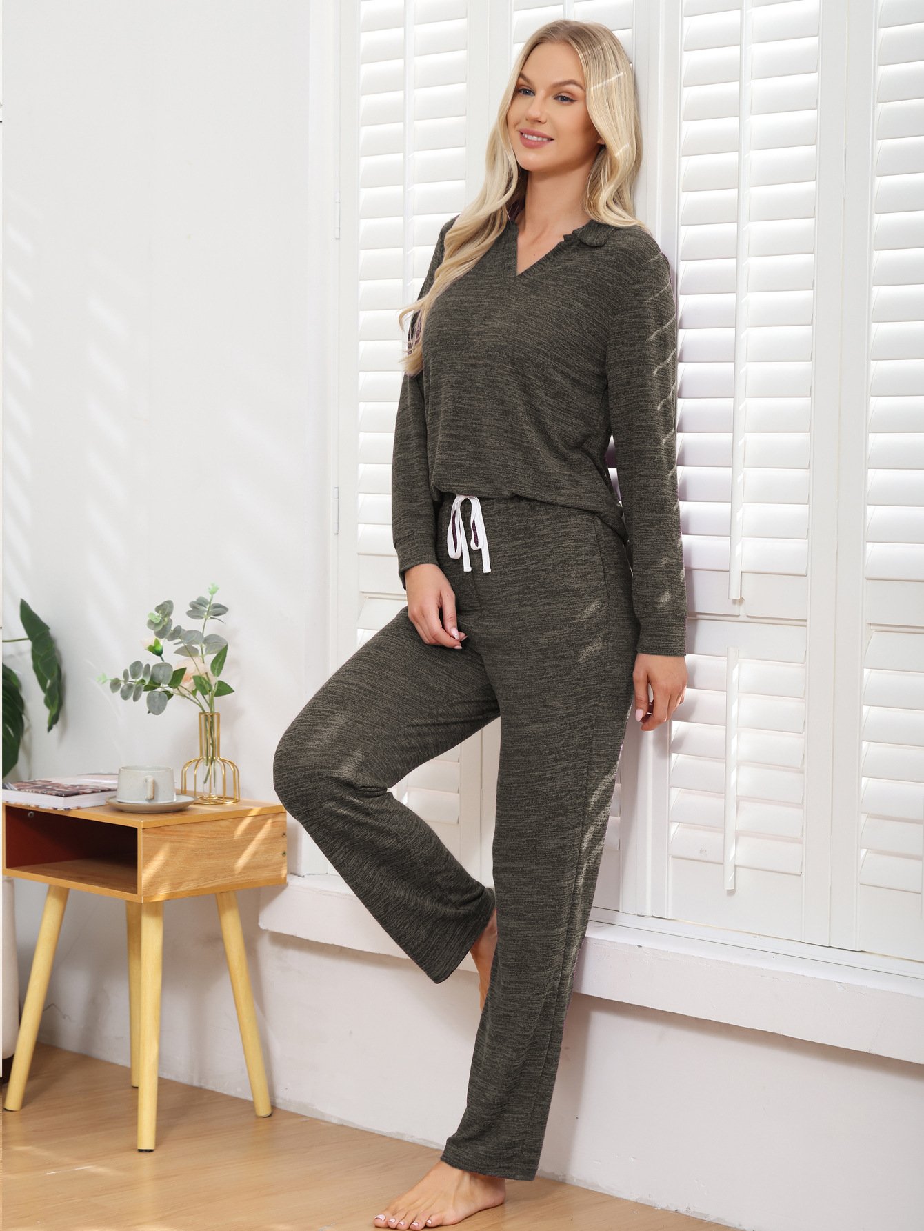 Casual Regular Fit Plain Pajama Set