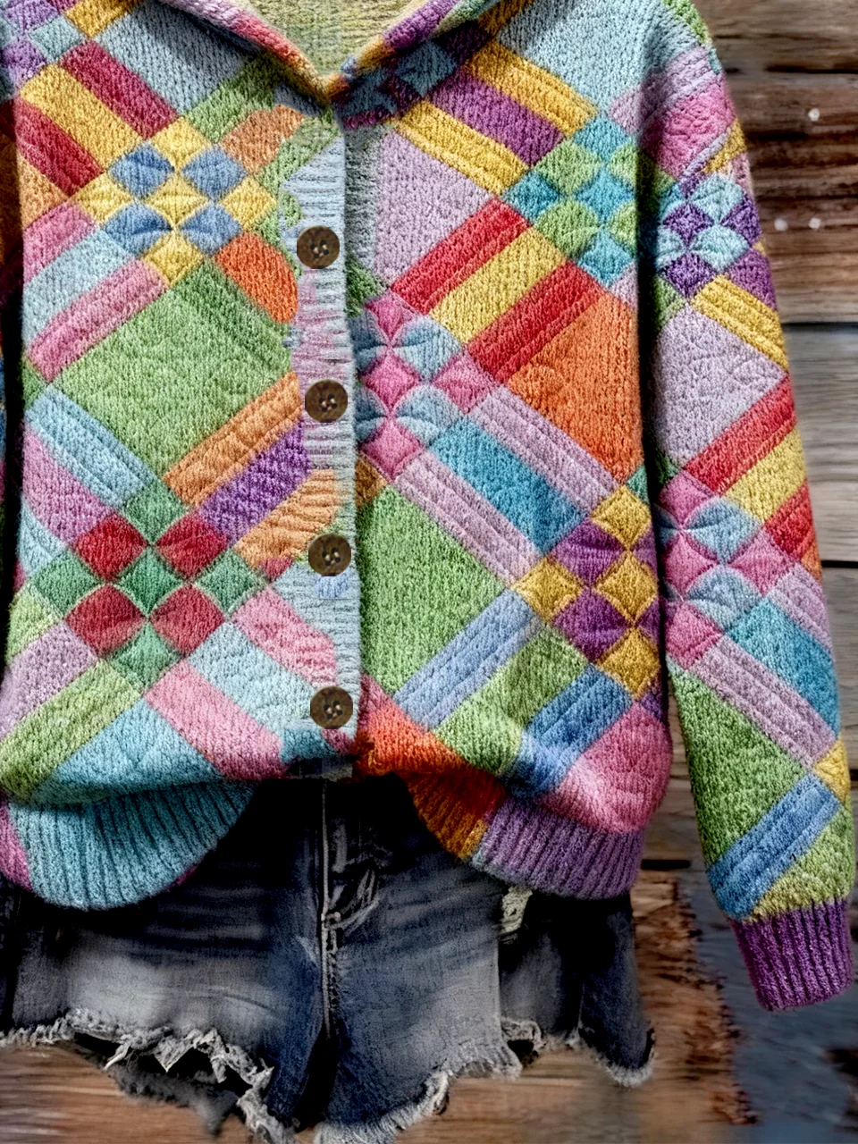 Women Wool/Knitting Striped Long Sleeve Comfy Casual Cardigan