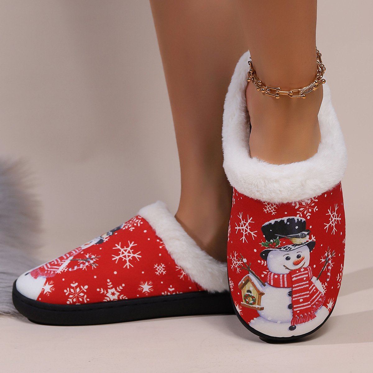 Christmas Cotton All Season House Slippers