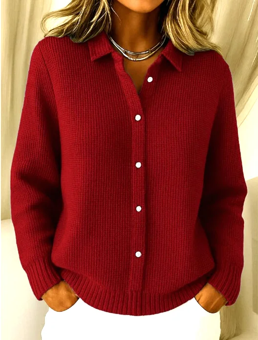 Women Plain Long Sleeve Comfy Casual Cardigan