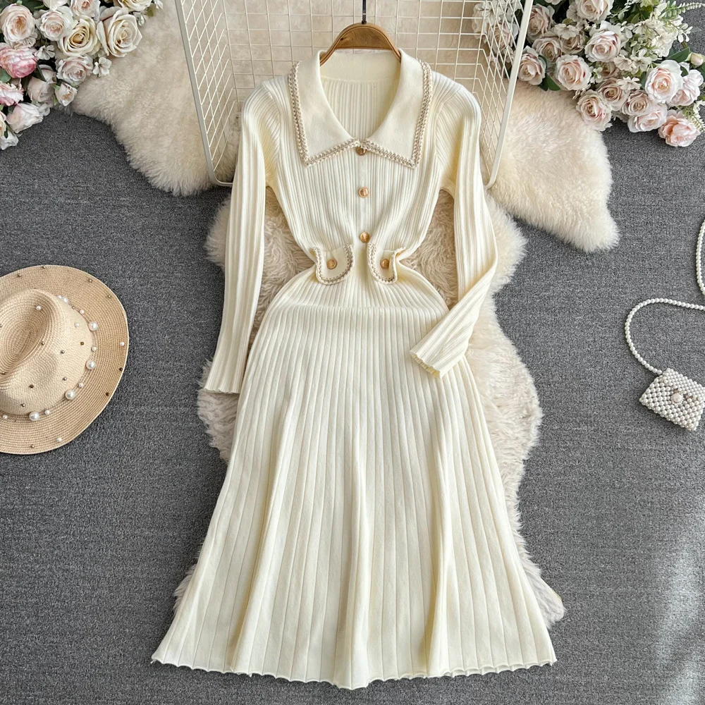 Women Multicolor Block Spring/Fall Dress Long Sleeve H-Line Dress