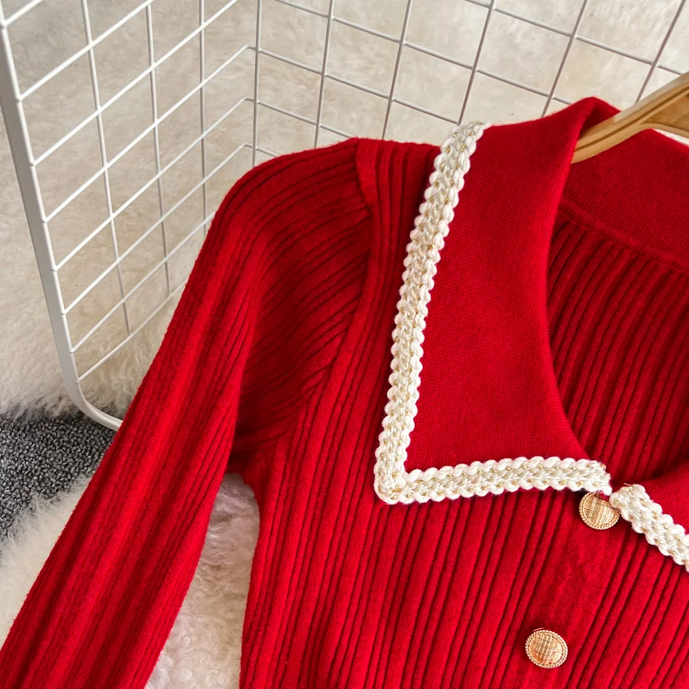 Women Multicolor Block Spring/Fall Dress Long Sleeve H-Line Dress