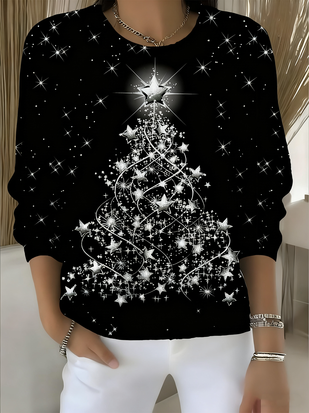 Women Christmas Long Sleeve Comfy Vintage Sweater