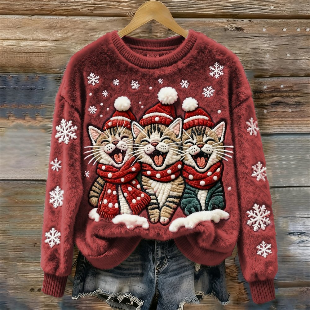 Casual Crew Neck Christmas Sweatshirt