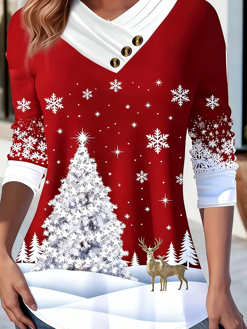 Casual Gradient Pattern Long Sleeve T-shirt