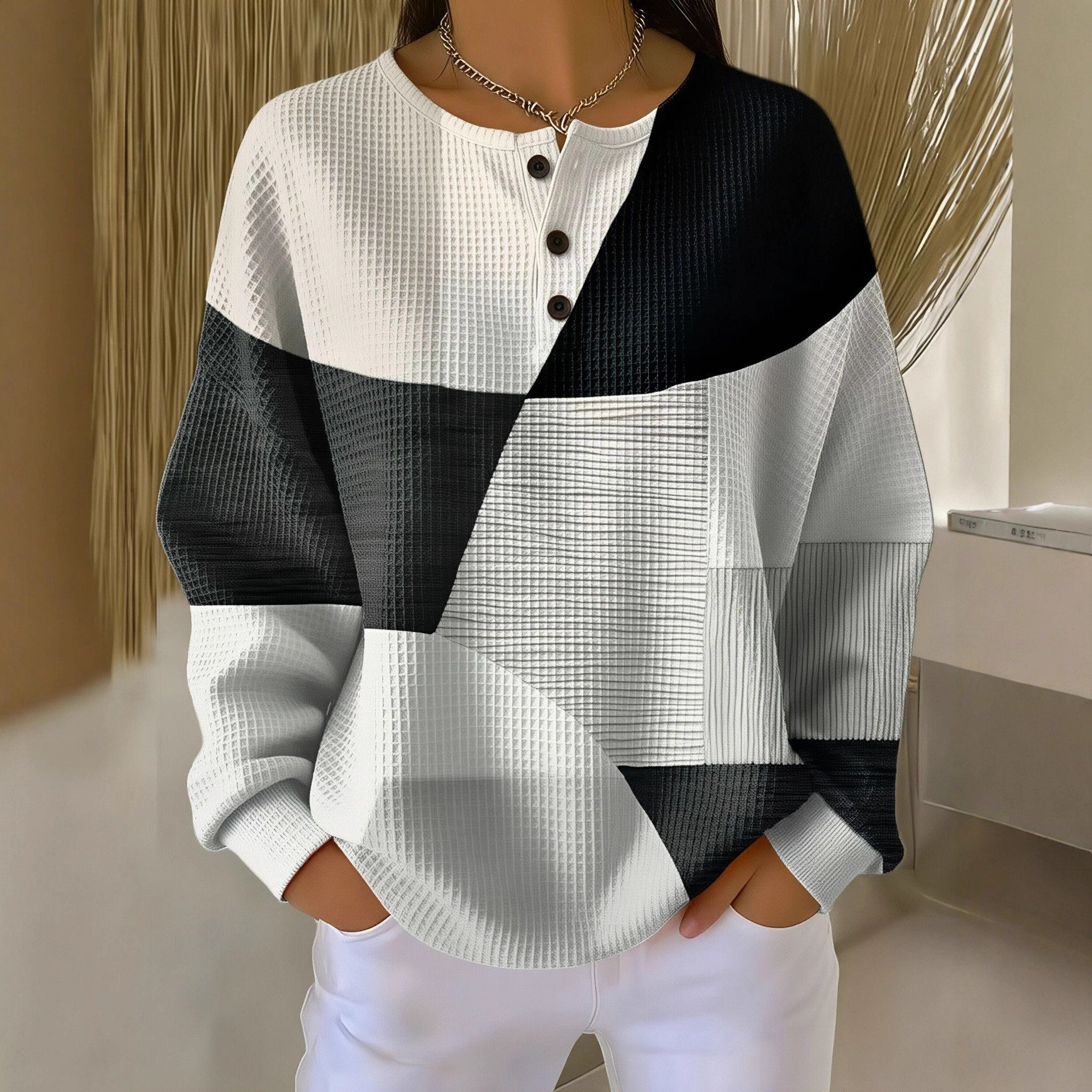 Casual Crew Neck Christmas Sweatshirt