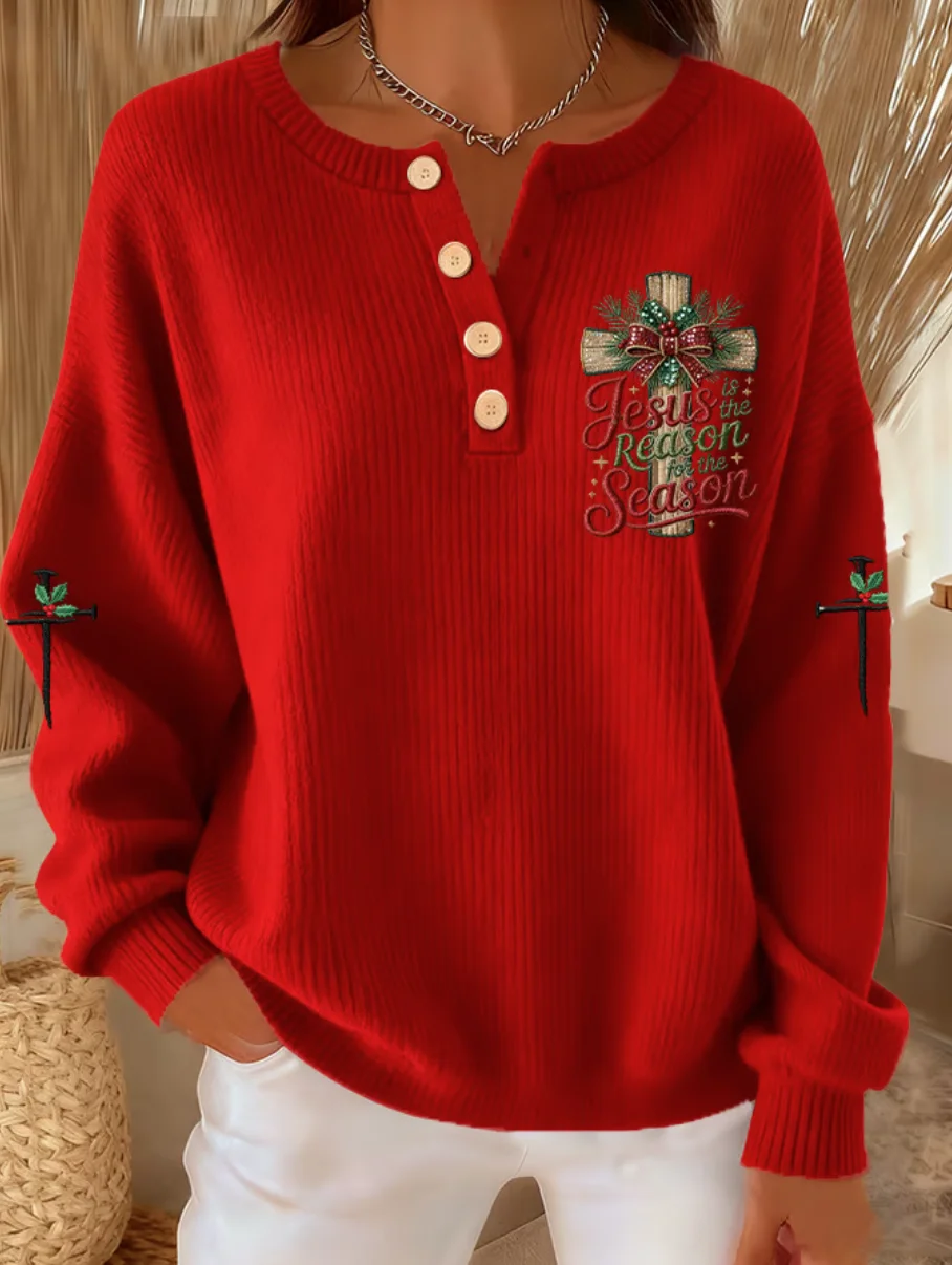 Women Christmas Long Sleeve Comfy Casual Sweater