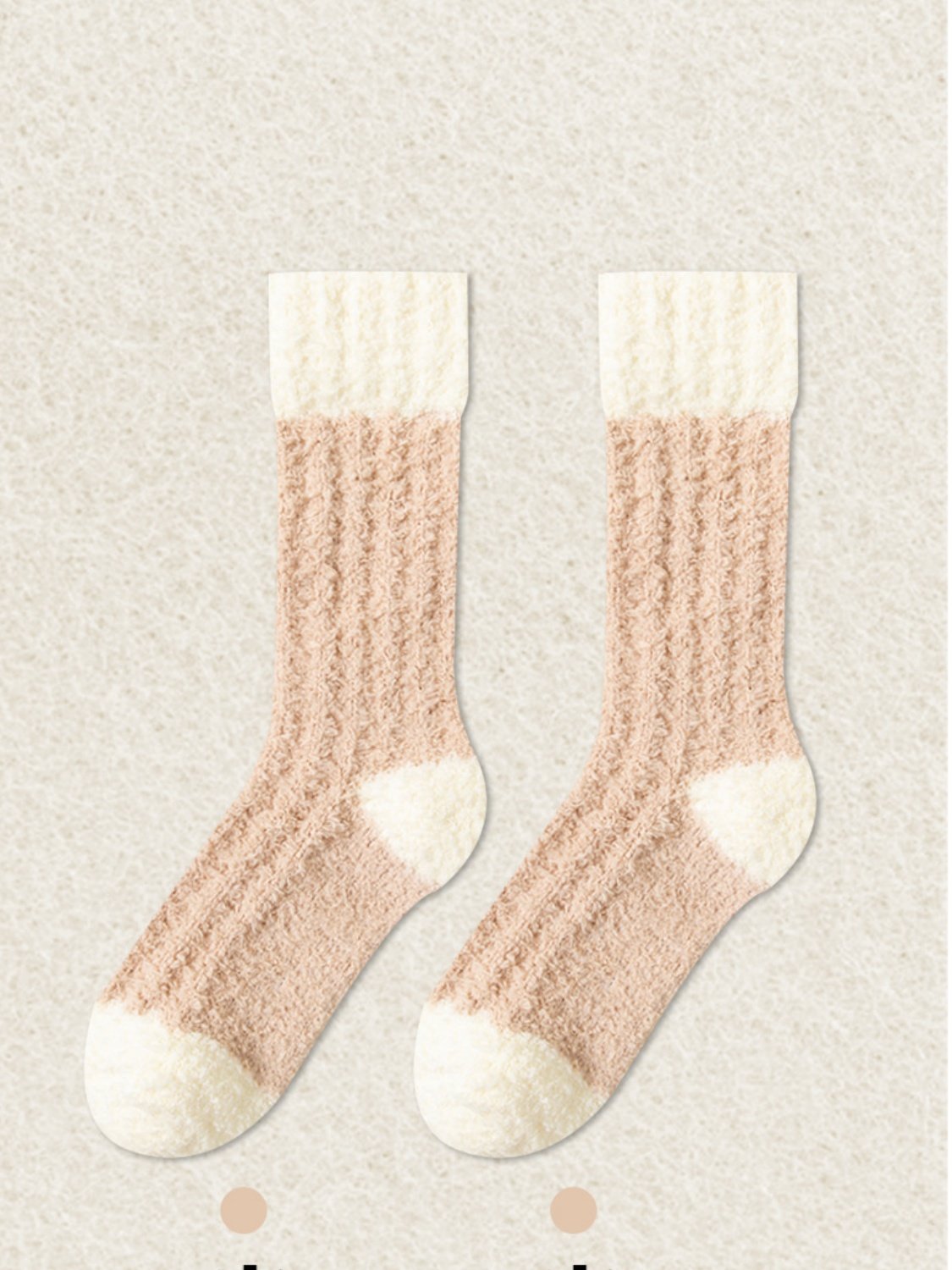 Coral Fleece Mid-calf Socks Autumn And Winter Women's Home Warm Fleece-lined Thick Plush Socks For Floors