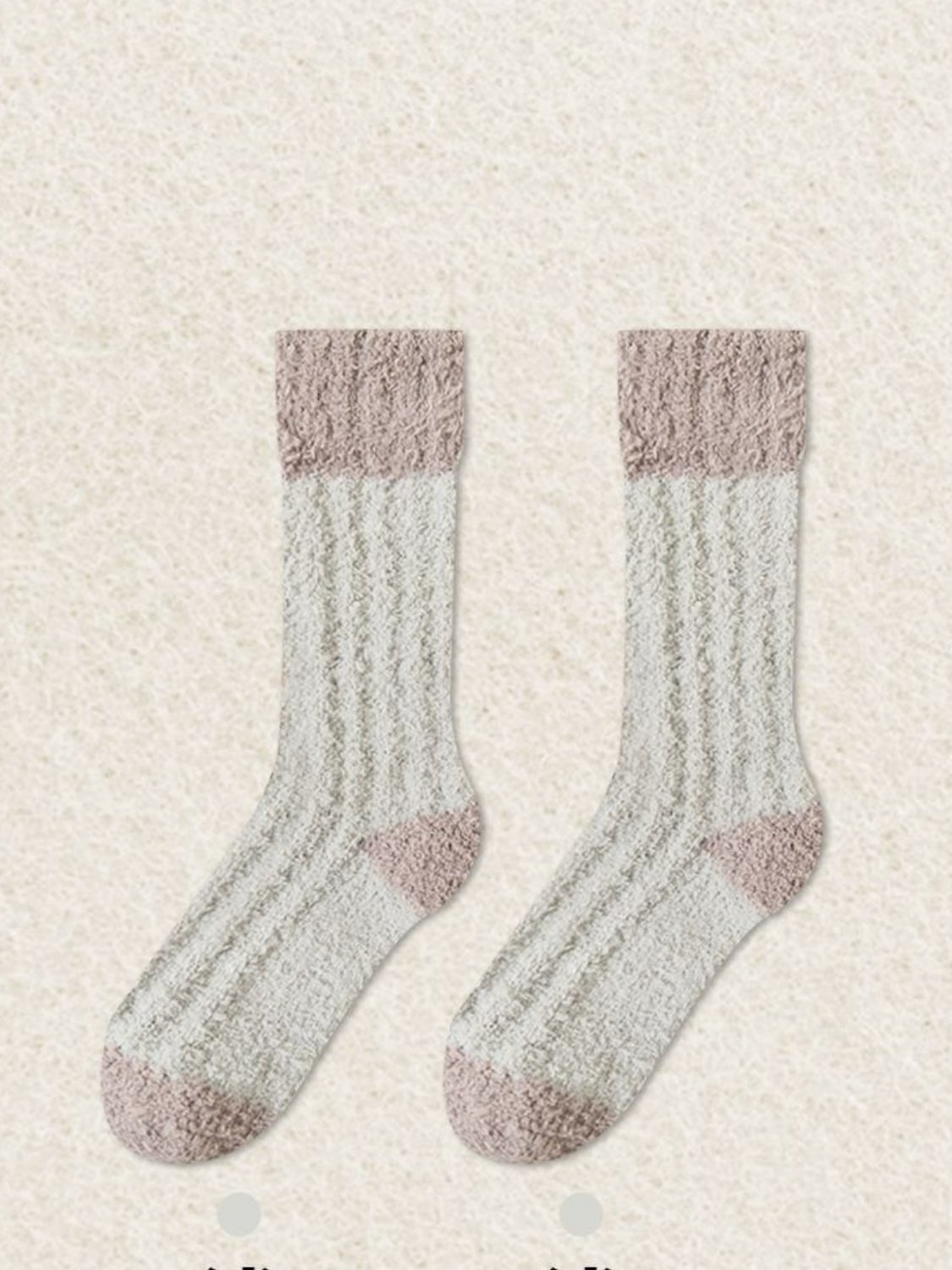 Coral Fleece Mid-calf Socks Autumn And Winter Women's Home Warm Fleece-lined Thick Plush Socks For Floors