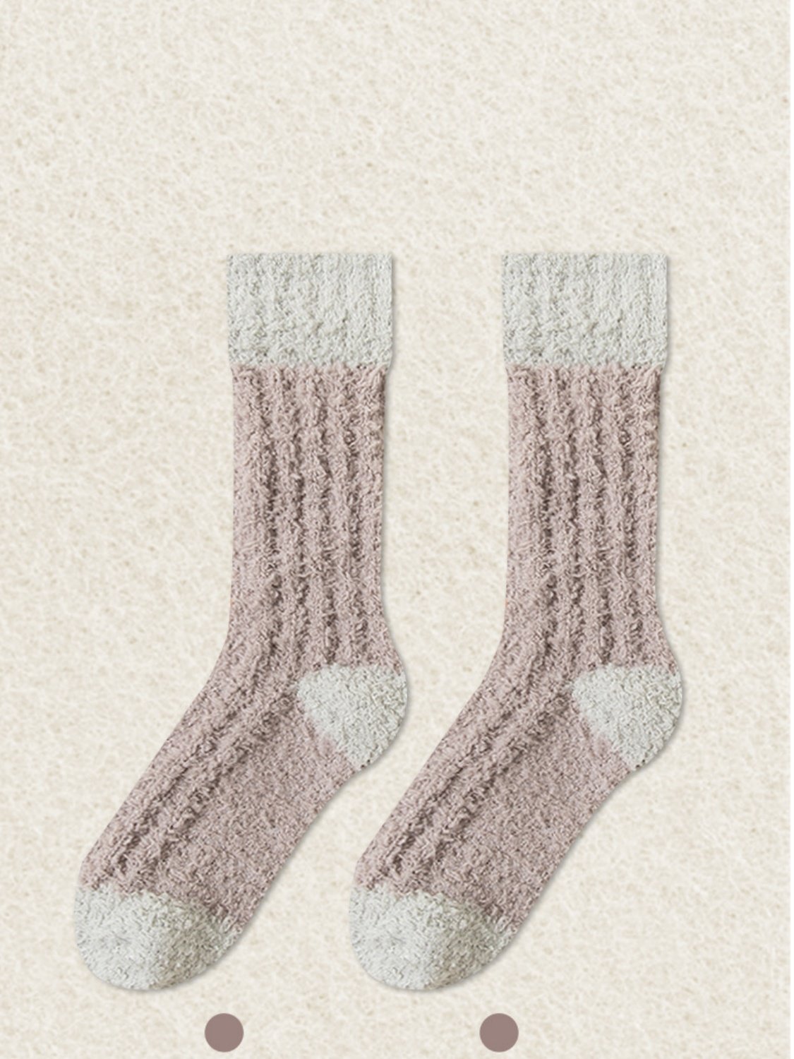 Coral Fleece Mid-calf Socks Autumn And Winter Women's Home Warm Fleece-lined Thick Plush Socks For Floors