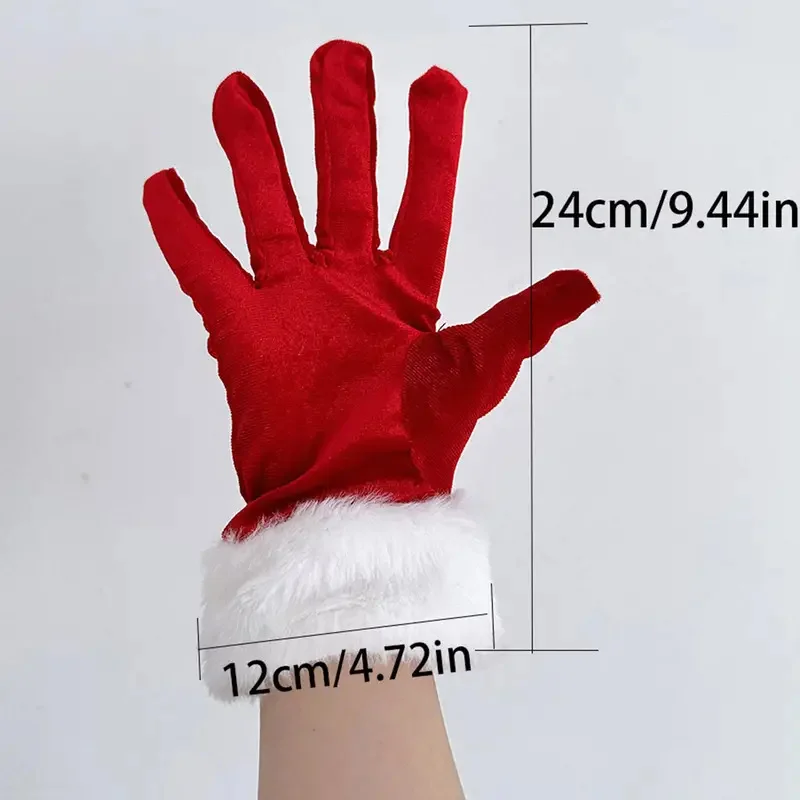 Women's Christmas Gloves With Faux Fur Trim Elastic Party Warm Decoration
