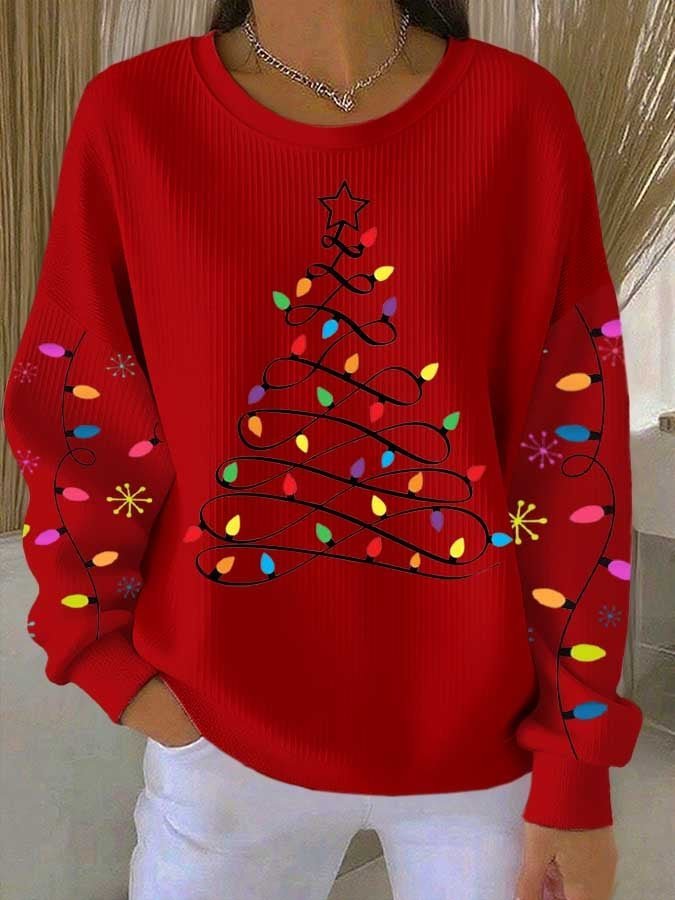 Casual Crew Neck Christmas Sweatshirt