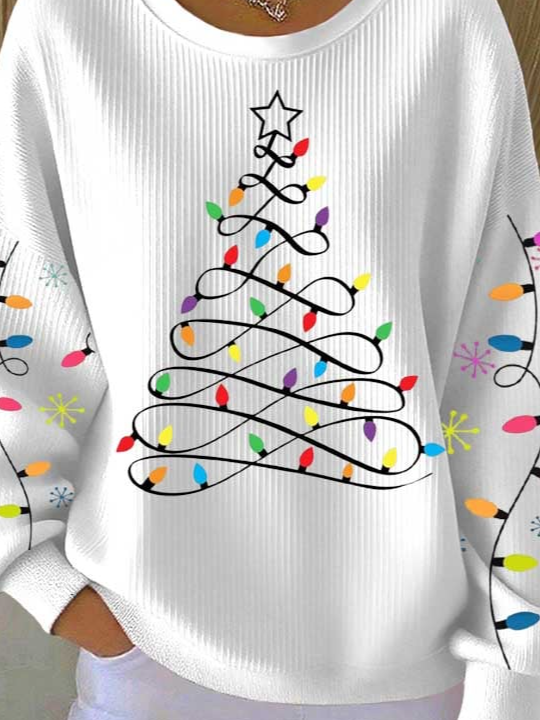 Casual Crew Neck Christmas Sweatshirt