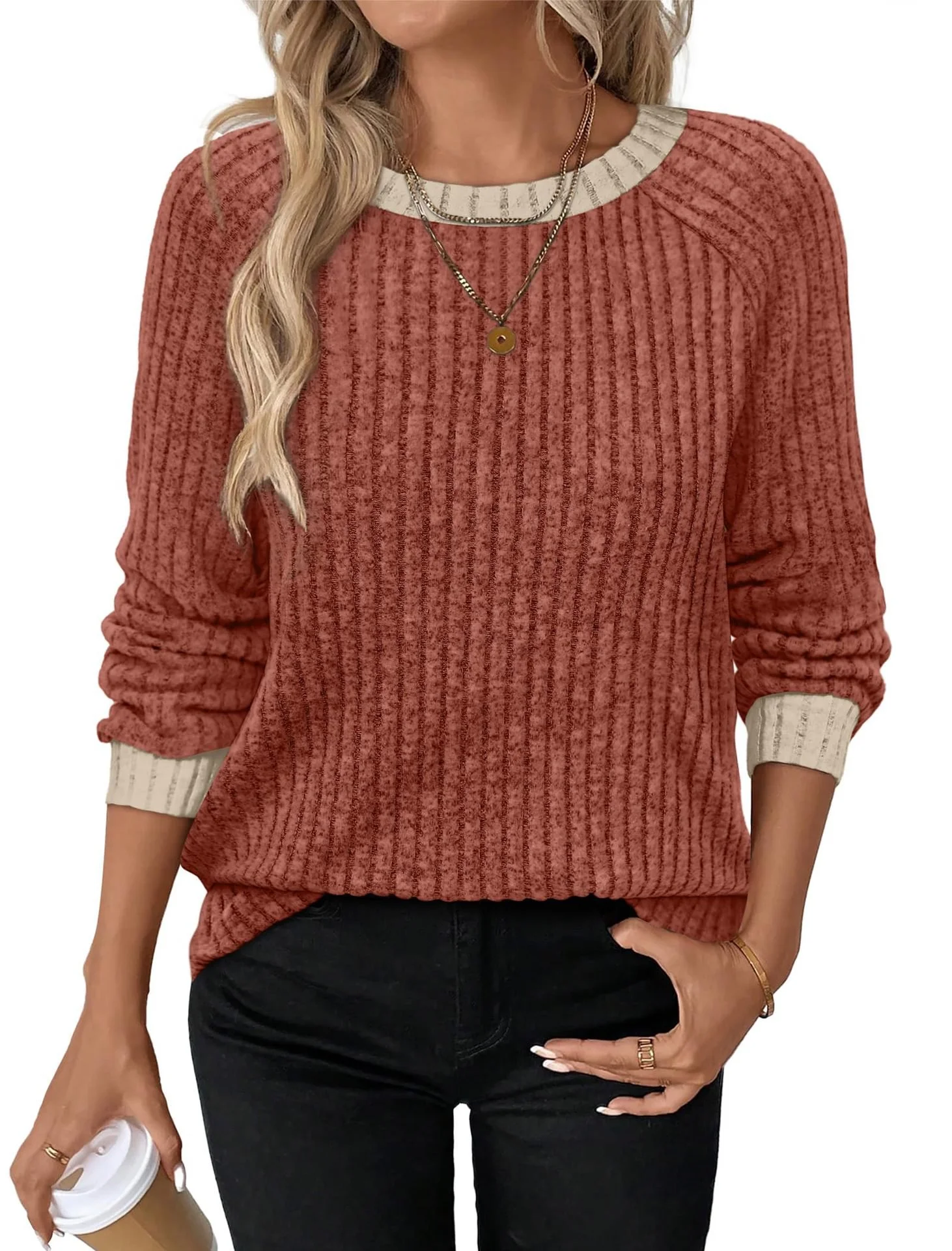 Casual Plain Crew Neck Long Sleeve T-shirt