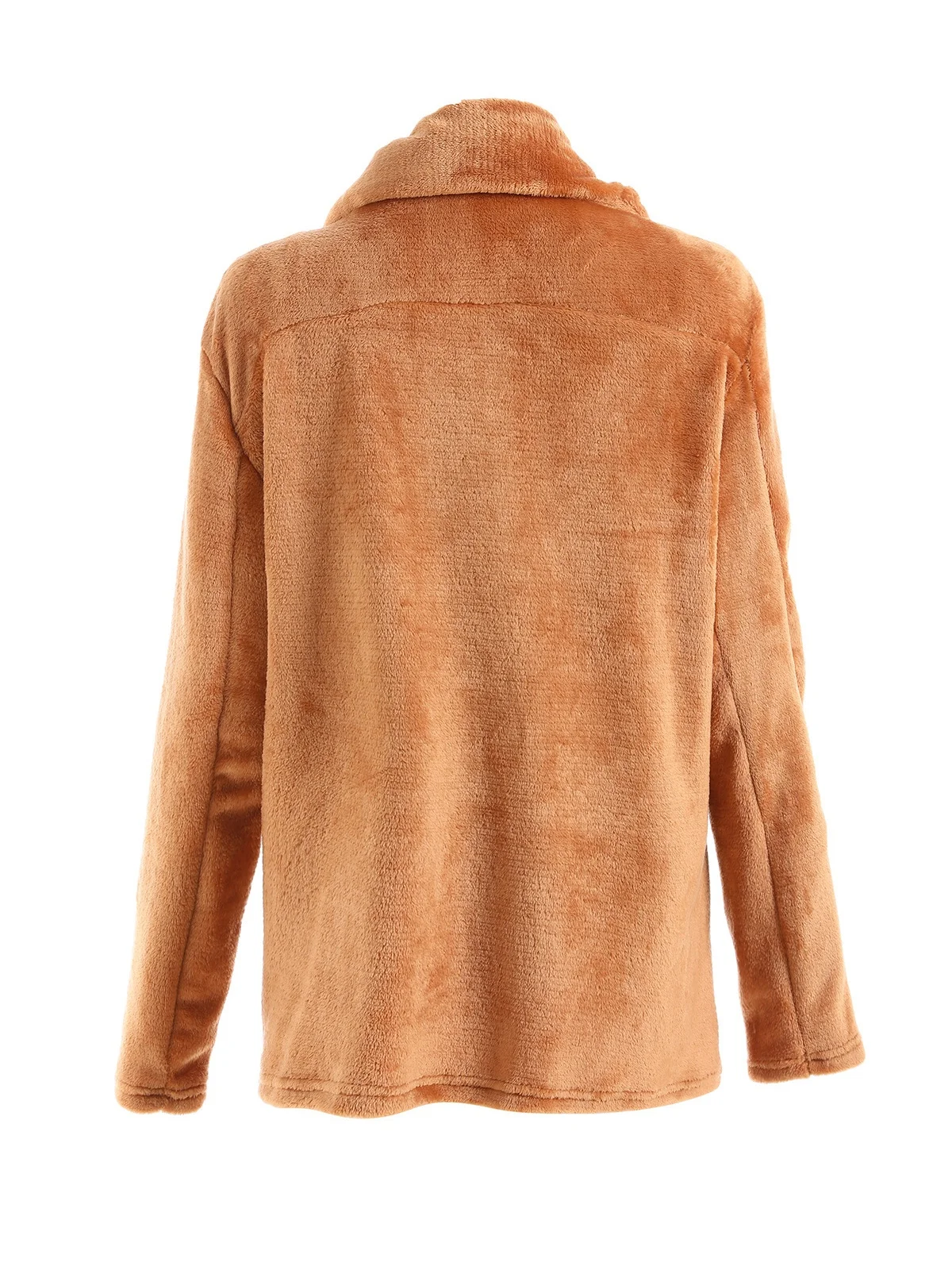 Women Spring/Fall Outerwear Casual Split Joint Plain Long Sleeve Lapel Collar Jacket