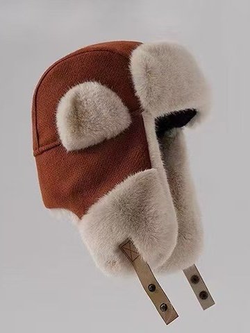 Winter Knitted Thickened Fleece-lined Neck Protector Warm Jacquard Pattern Versatile Casual Ear-covering Hat