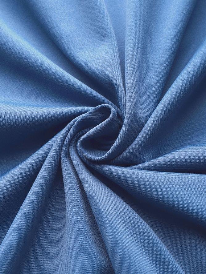 Women Plain Summer Dress Crew Neck Short Sleeve A-Line Dress