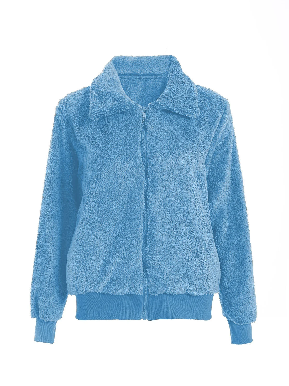 Women Spring/Fall Outerwear Casual Split Joint Plain Long Sleeve Shawl Collar Jacket