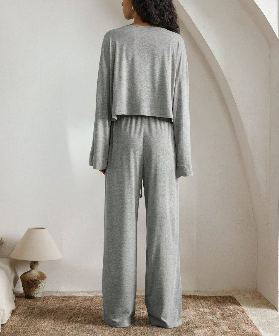 Casual Plain Pajama Set