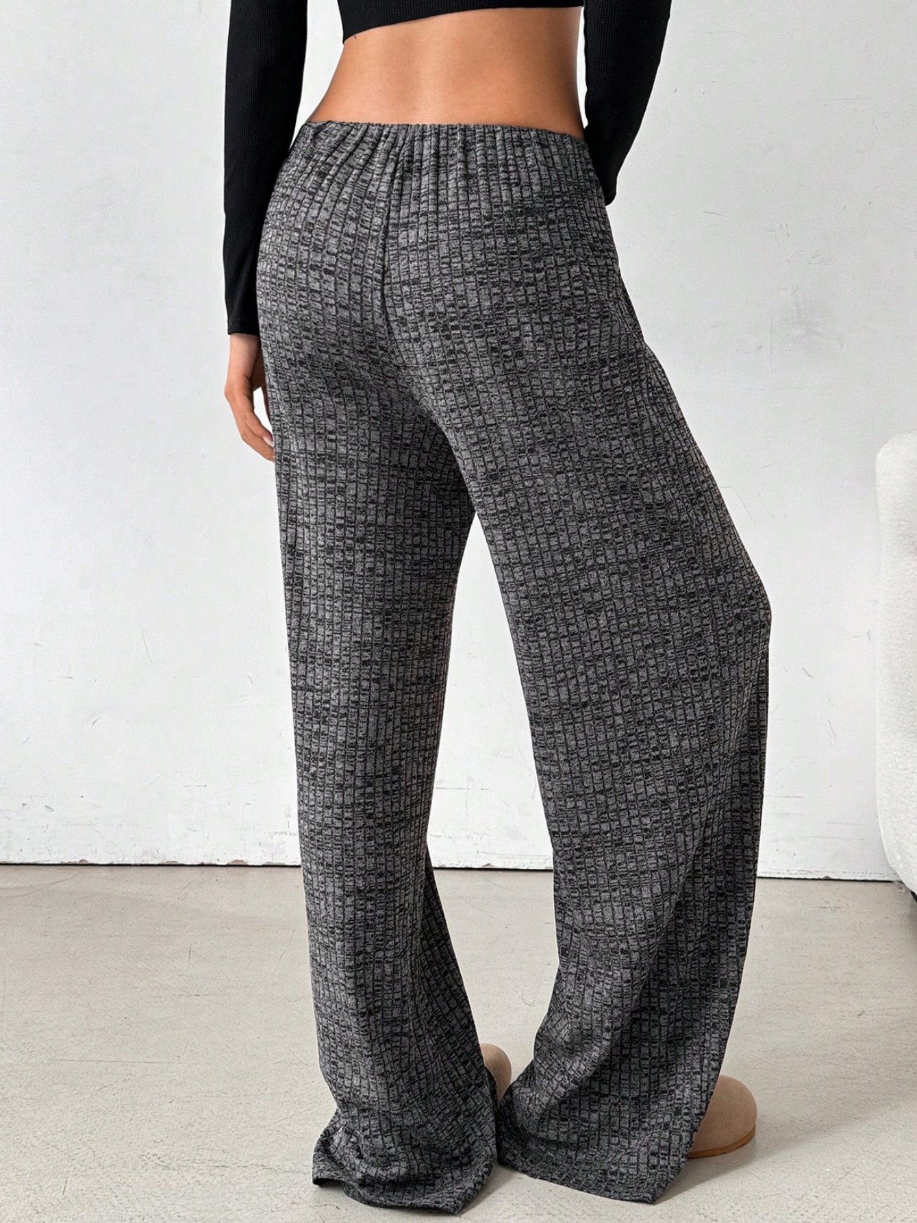 Women Striped Long Elastic Waist Pants Casual Spring/Fall Trousers