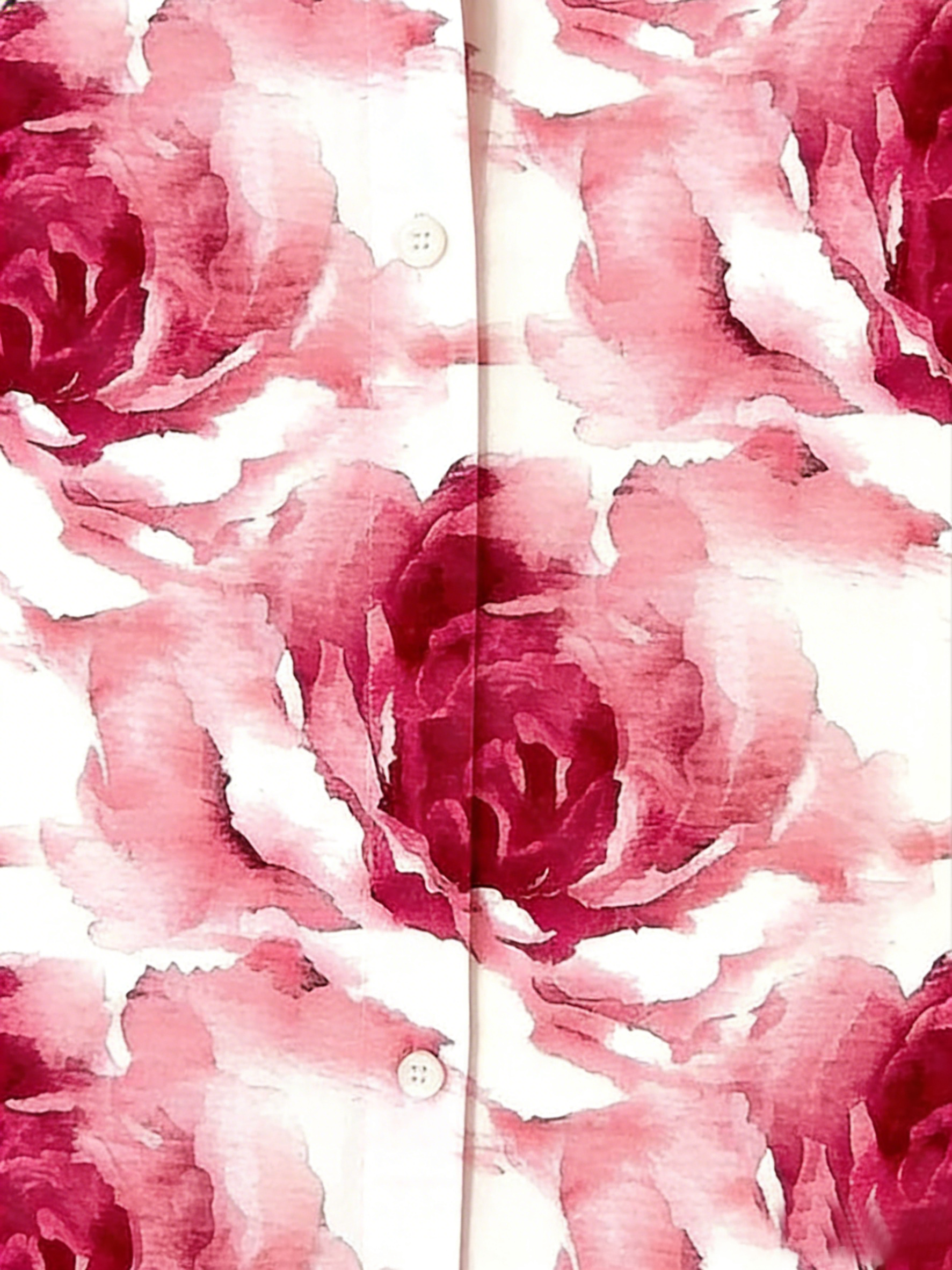 Shawl Collar Long Sleeve Floral Regular Loose Shirt For Women