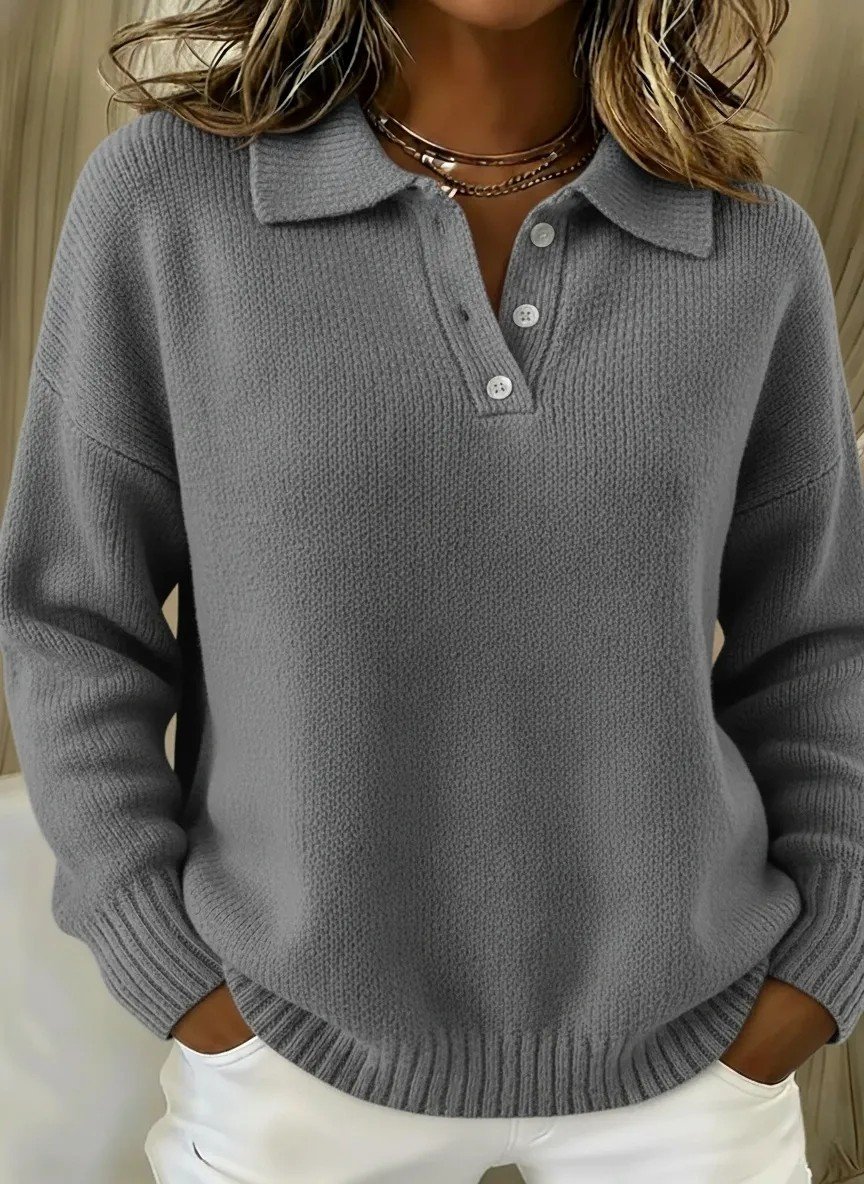 Women Plain Long Sleeve Comfy Casual Sweater