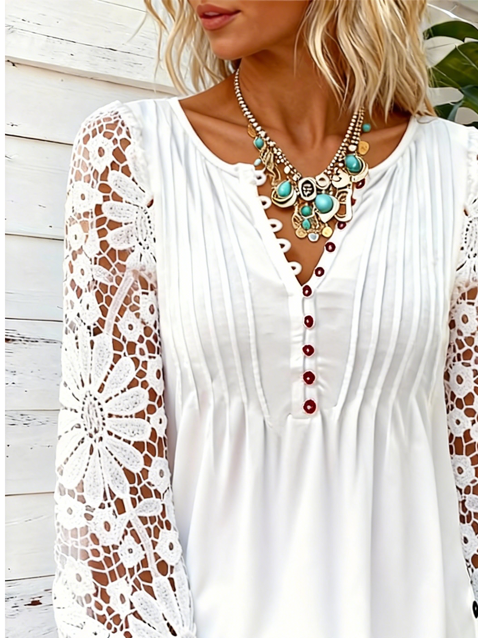 Elegant Plain V Neck Long Sleeve T-shirt