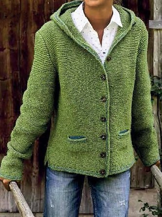 Hooded Knitted Cardigan Sweater Sweater coat for Women