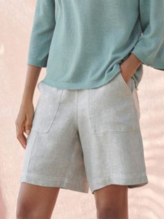 Shift Plain Cotton-Blend Shorts