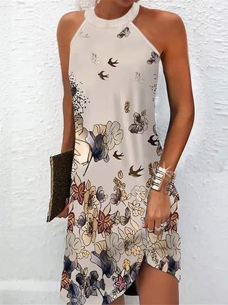 Floral Halter Casual Vacation Loose Dress