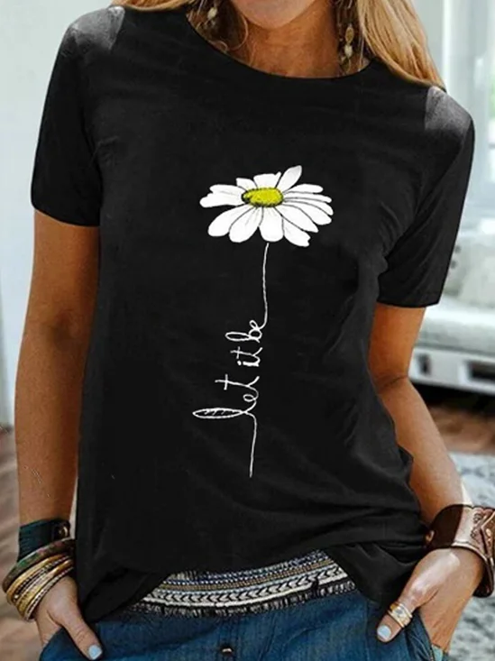 Short Sleeve Floral Holiday T-shirt