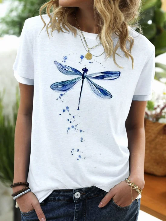 Dragonfly Pattern? Summer Cotton T-Shirt