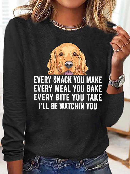 Women Text Letters Casual Blouse Crew Neck…