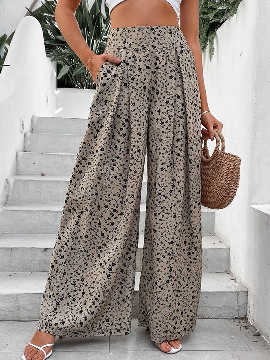 Casual Small Floral Long Pant